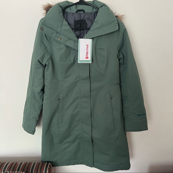 NWTs Marmot Women’s Chelsea Down Jacket. Urban Army. Small - Picture 2 of 15